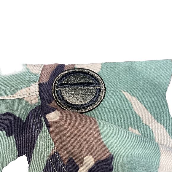 Vintage US Army Jacket Mens Large Long Camo BDU 85th Infantry US Flag Patch 90s - Picture 5 of 10
